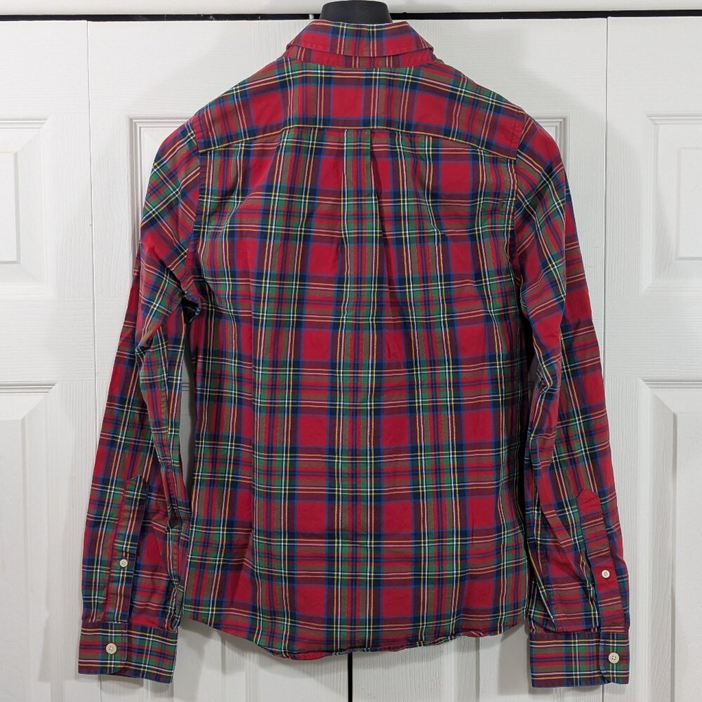 Abercrombie & Fitch Button Down Plaid Shirt Red Green and Blue - Picture 4 of 14